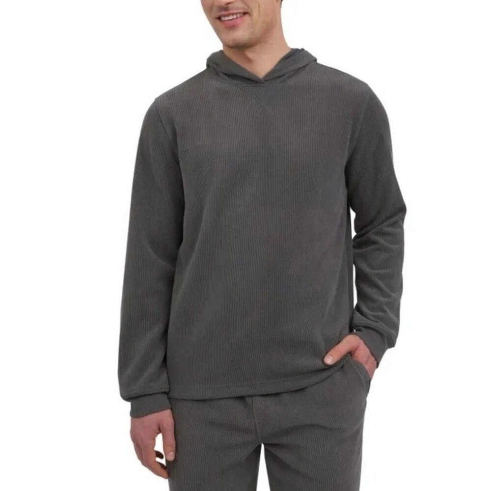 Eddie Bauer Men's L Lounge Pullover Hoodie Gray Polyester/Spandex Blend N0307